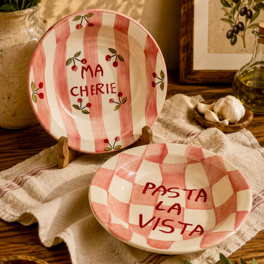 Ma Cherie and Pasta La Vista Pasta Plates - Pack of two