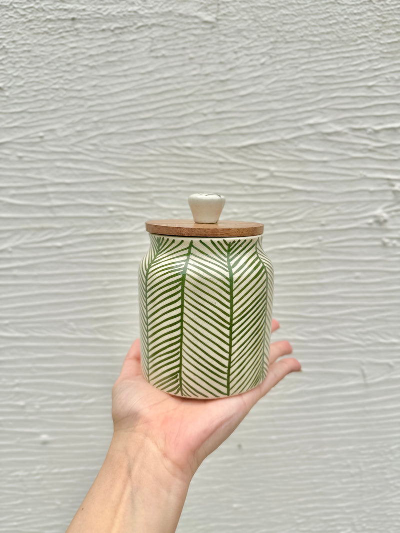 Chevron Handpainted Airtight Ceramic Jars