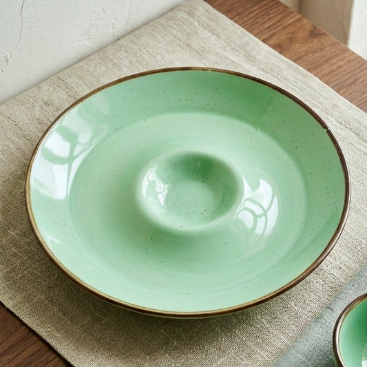 Studio Pottery Spiral Chip and Dip Platters