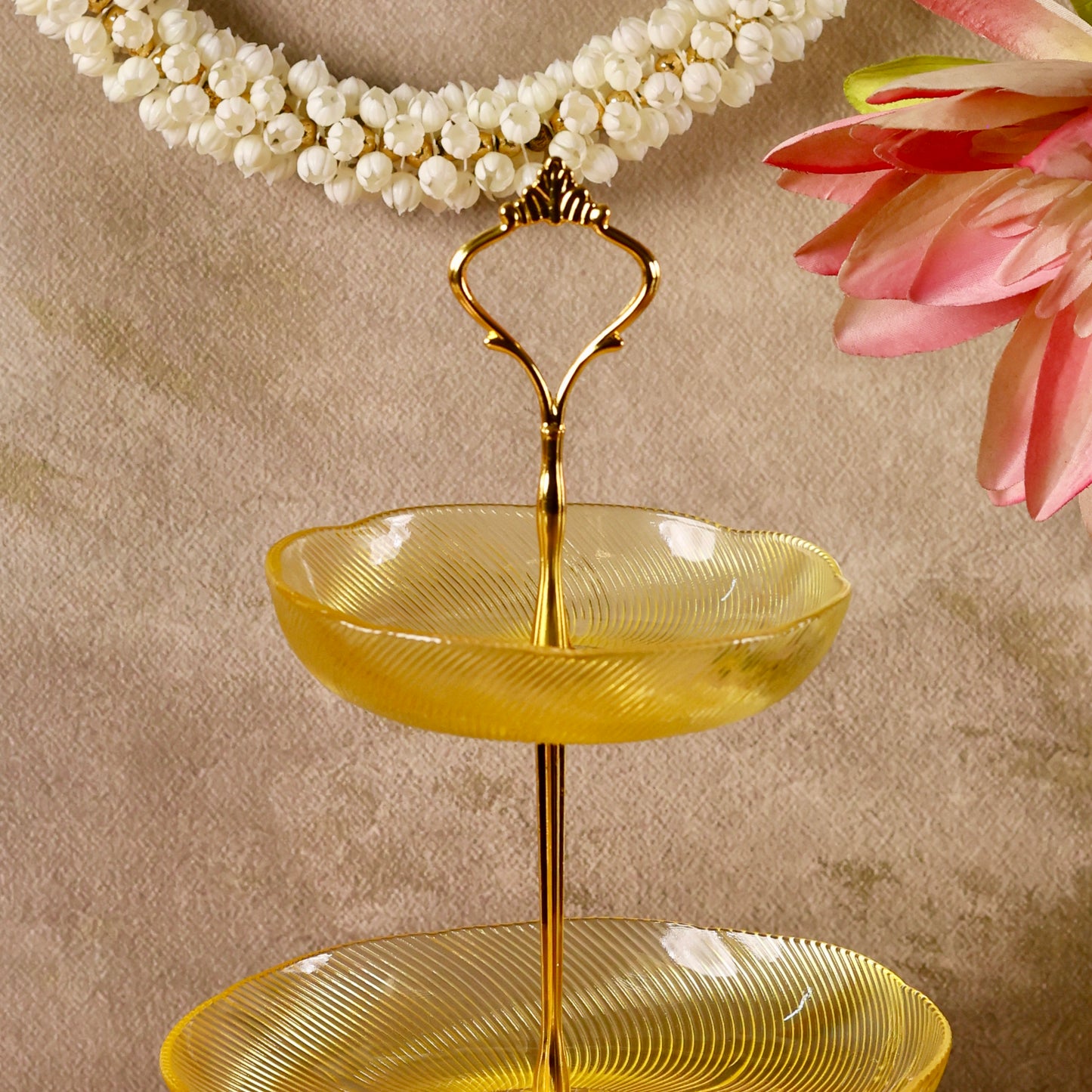 Irina Glass 3 tier Cake or Cupcake Stand or Fruit Platter