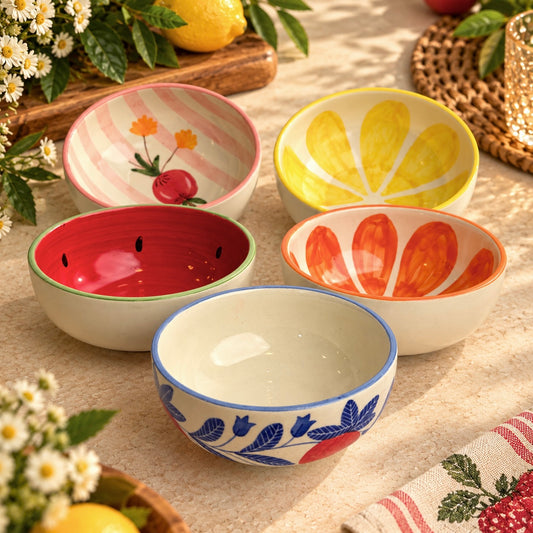 Set of 5 Pinterest inspired all purpose bowls