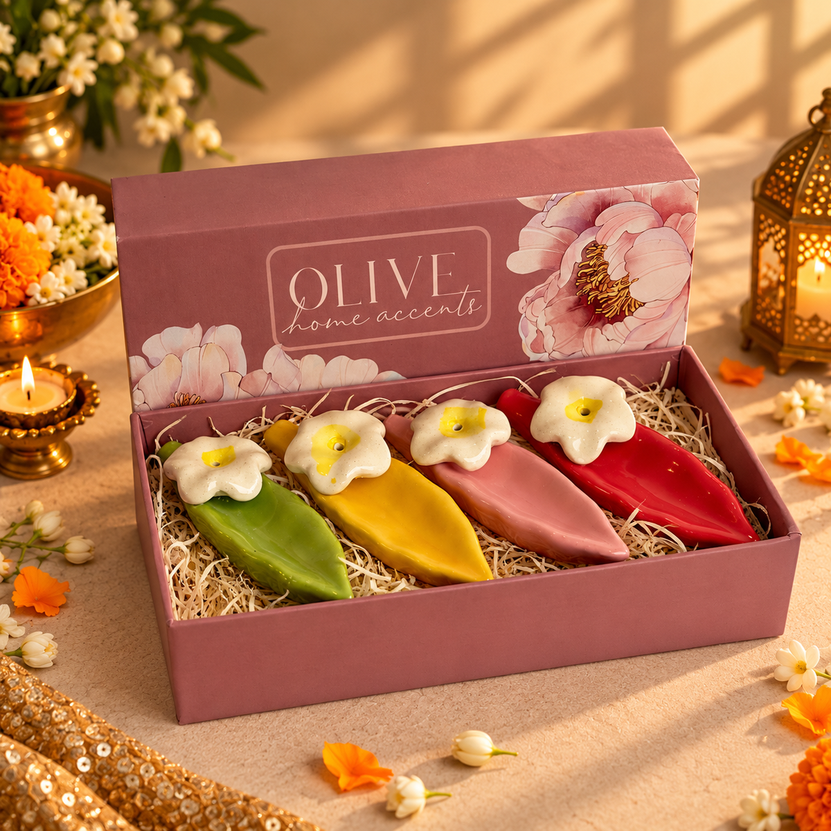 Jasmine Incense stick holder festive gift hamper