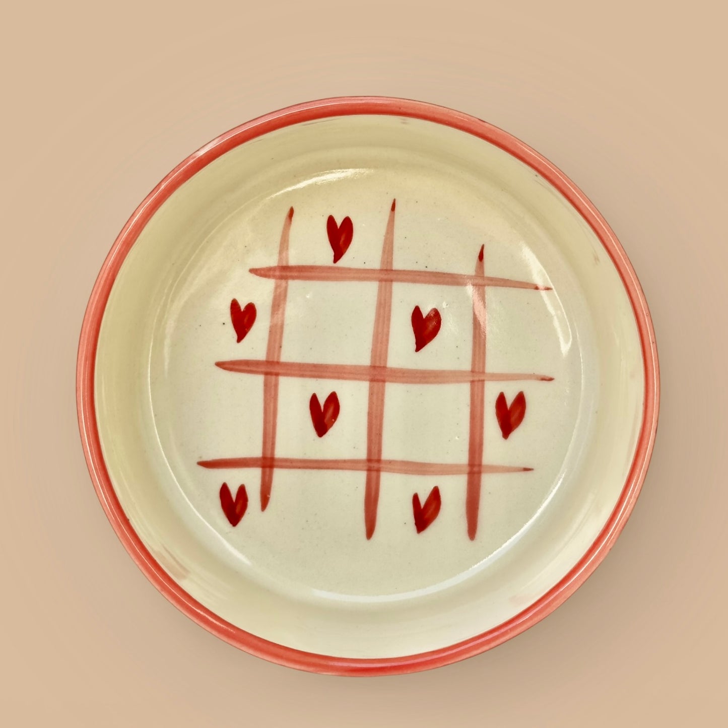 Beating Heart Handpainted Flat Bowl Large - Pack of one