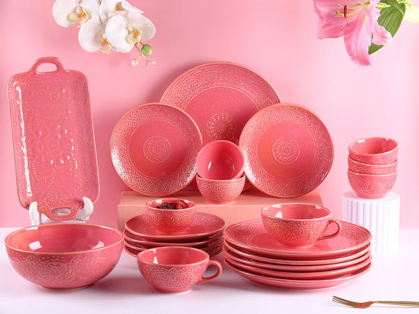 Pink Renee Studio Pottery Dinner Set  for 6 (Exclusive) - 20 pieces