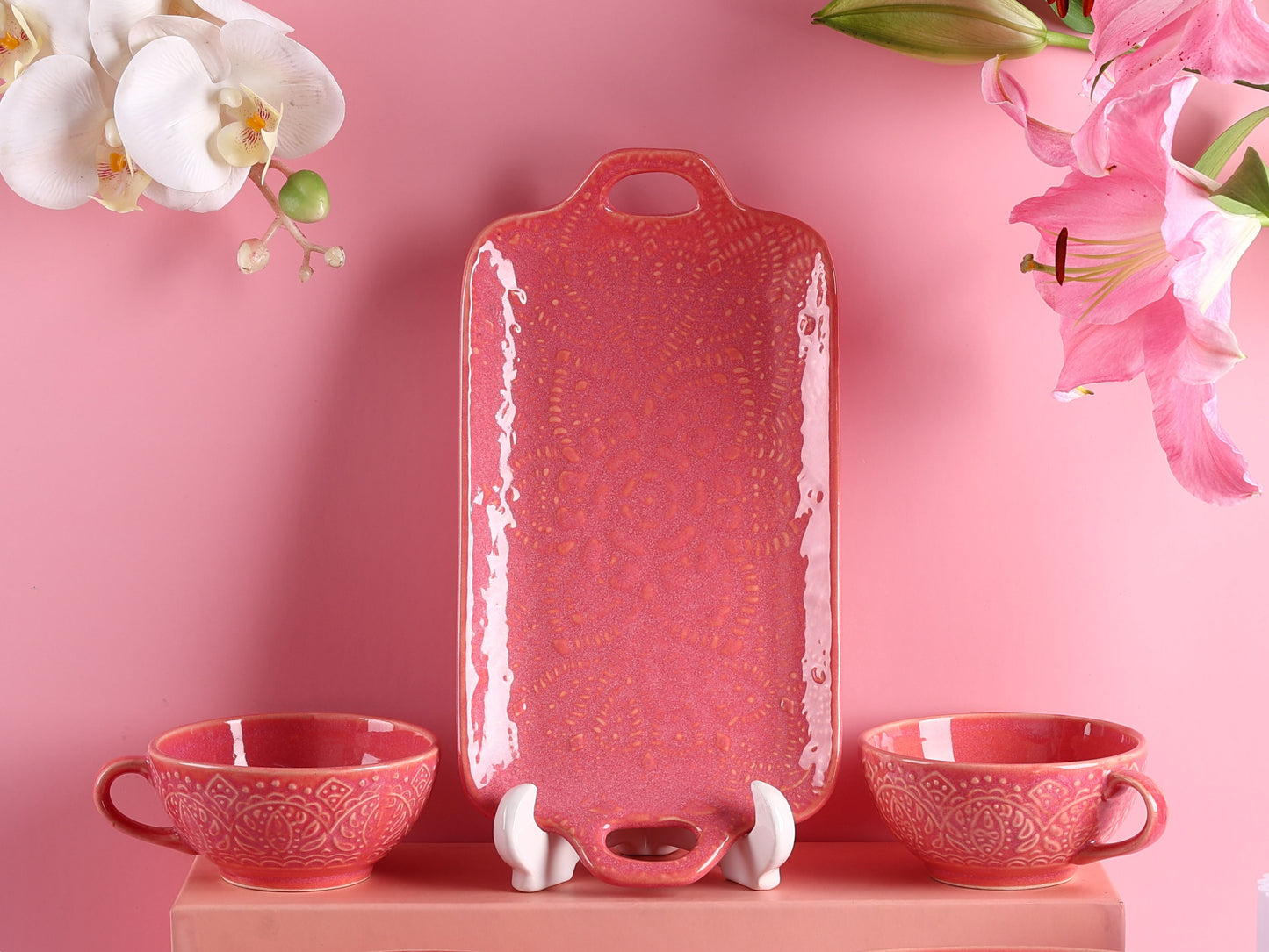 Pink Renee Embossed Exclusive Platter