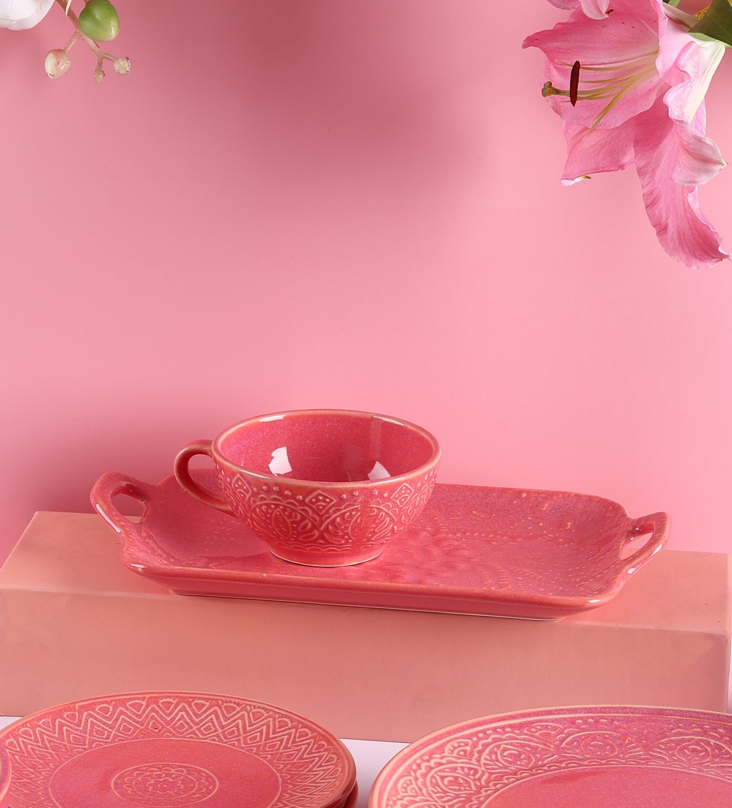 Pink Renee Embossed Exclusive Platter