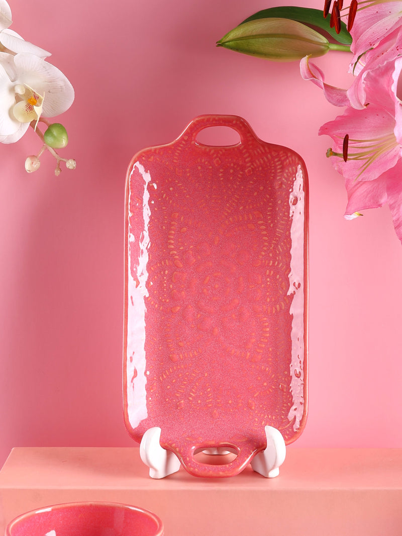 Pink Renee Embossed Exclusive Platter