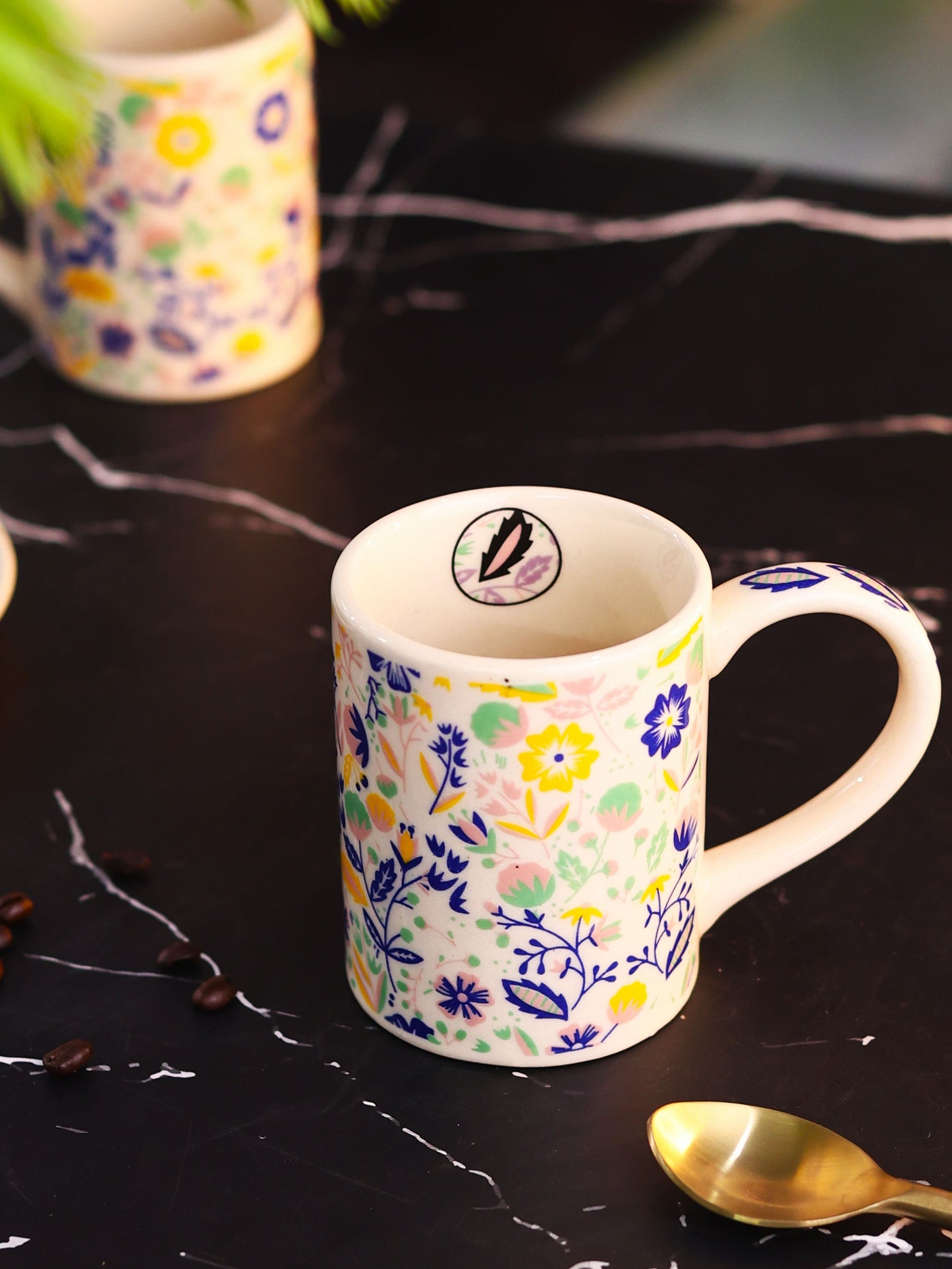 Ivy Botanical Printed Mugs - Set of 2