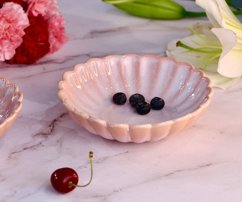 Floral Scalloped Shallow Bowls