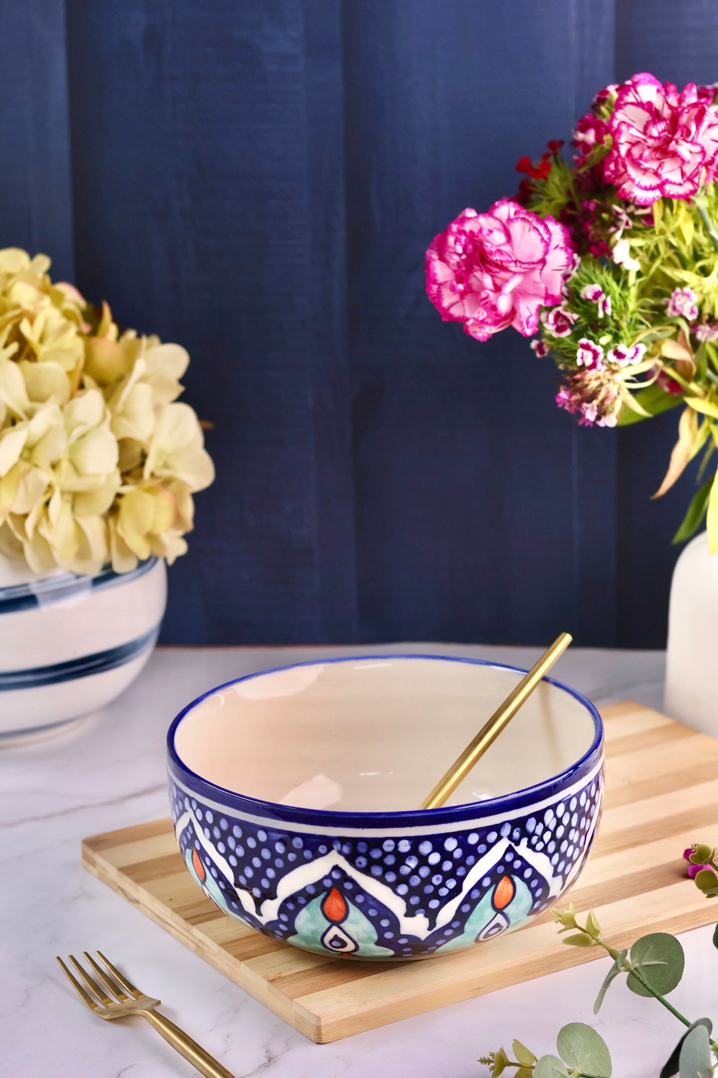 Mandala Handpainted Serving Bowl