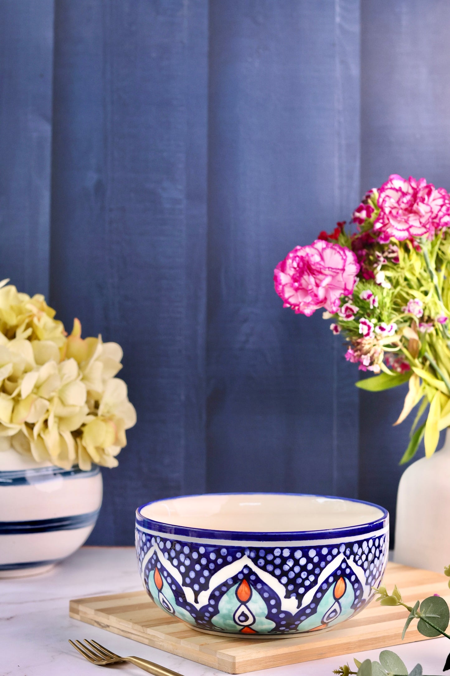 Mandala Handpainted Serving Bowl – OliveHomeAccents