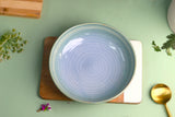 Light Blue Spiral Shallow Bowl
