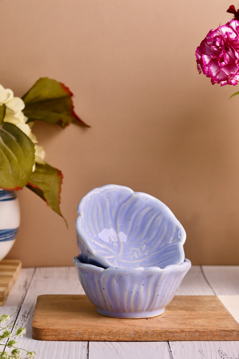 Lavender Studio Pottery Flower Snack Bowl