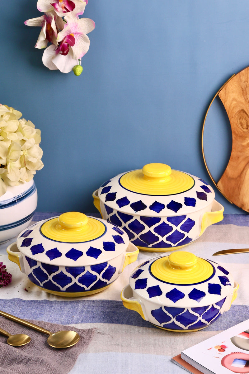 Yellow and Blue Moroccan Casserole Set