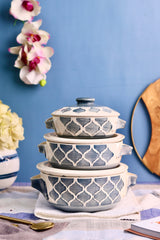 Grey Moroccan Handpainted Casserole Set