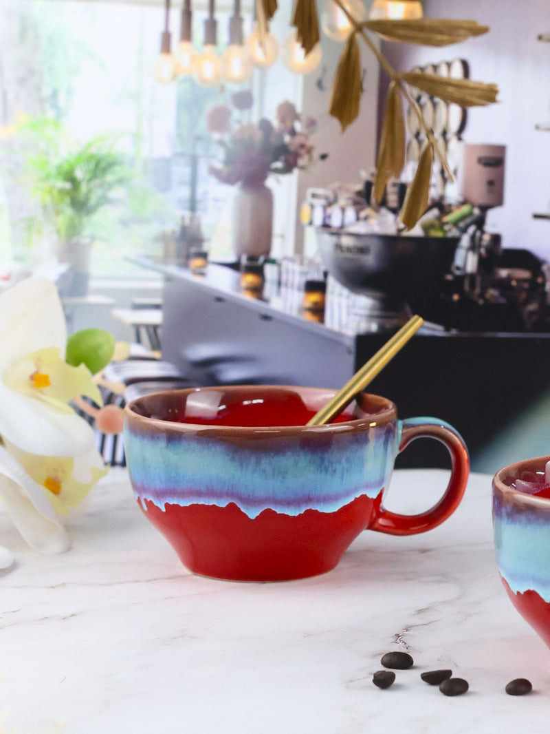 Tarini Red Studio Pottery Latte Mug