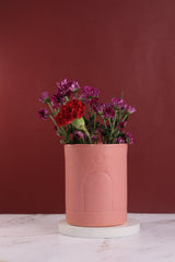 Luna Ceramic Flower Planters - Black, Brown, Green & Pink