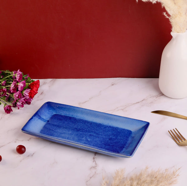 Shades of Blue Rectangle Platter or Tray