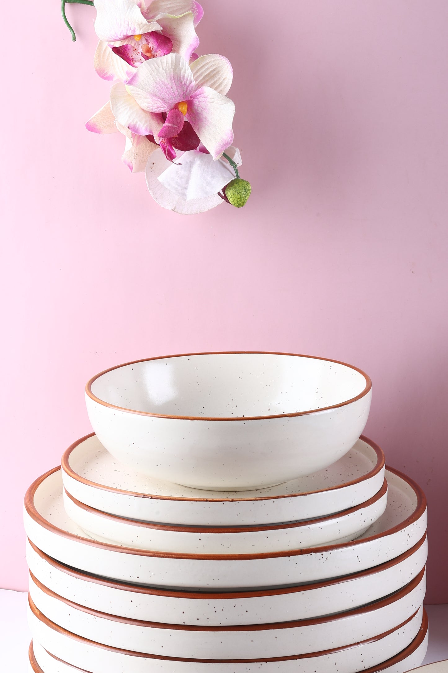 Nira Speckled Dinner Set for 2 - 7 pieces