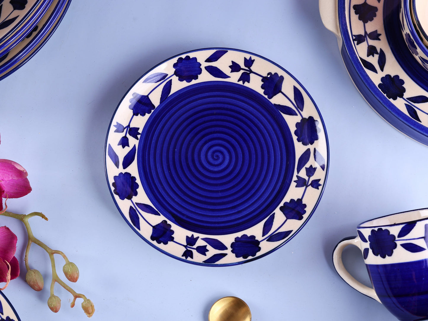 Neelam Handpainted Dinner Set for 6 - 23 pieces