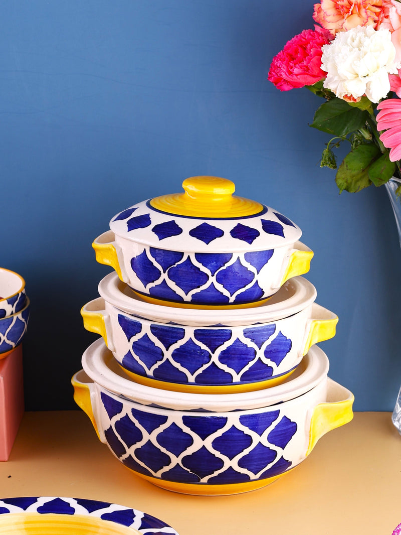 Blue and Yellow Moroccan Handpainted Dinner Plate