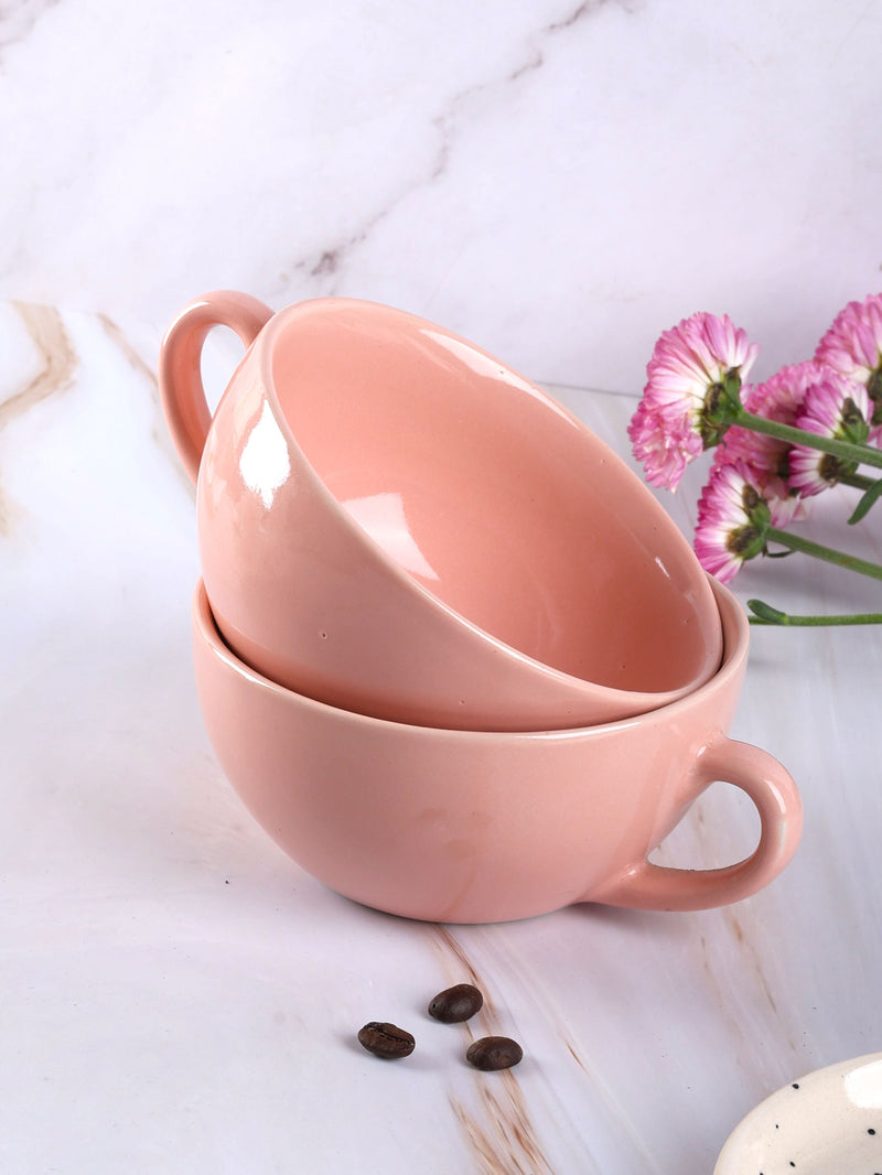 Chic Gigi Wide Cappuccino Mug - Mint, Pink, Red, White