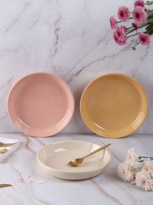 Set of 3 Pastel Shallow Bowls