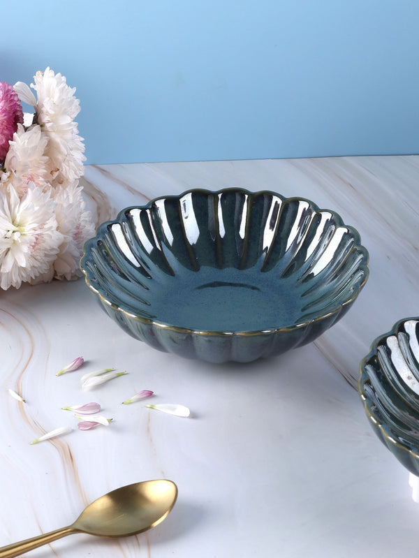 Floral Scalloped Shallow Bowls