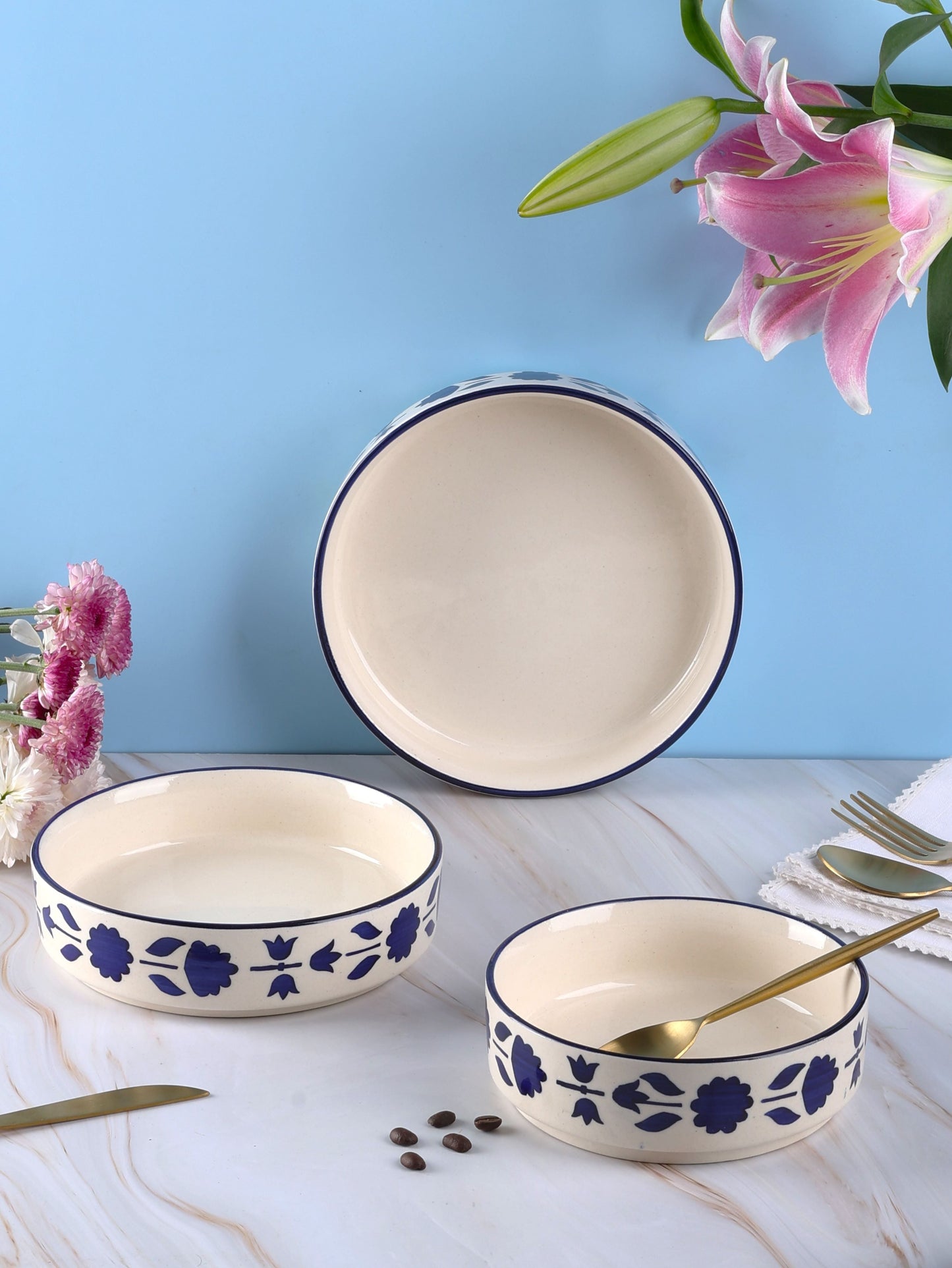 Flat Bowl Sets - 3 Piece Kitchen Essentials