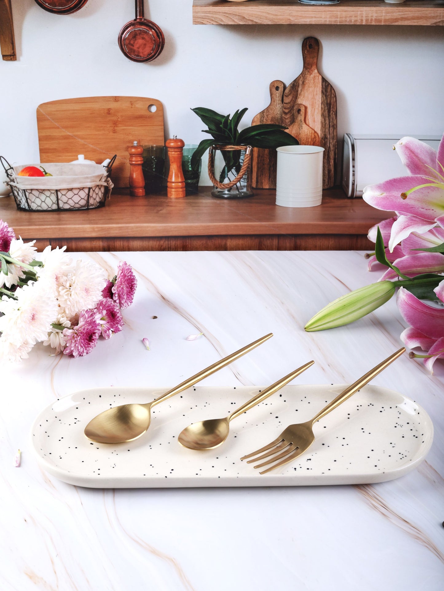 Gold 3 piece Cutlery Set