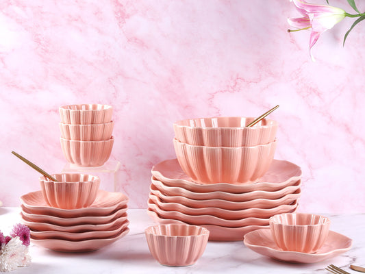 Pink Aaira Dinner Set for 6 (Exclusive) - 20 pieces