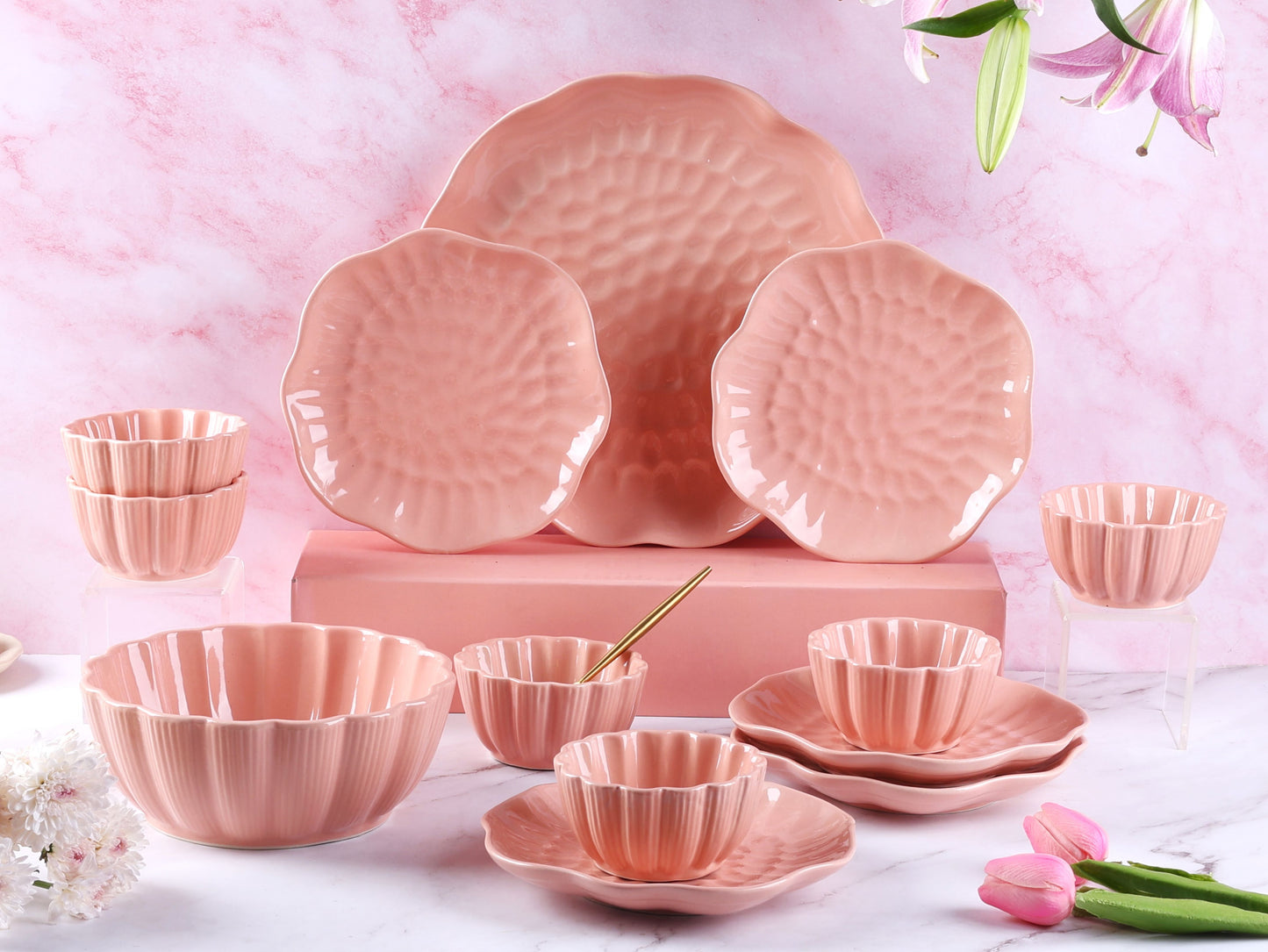 Pink Aaira Dinner Set for 2 (Exclusive)