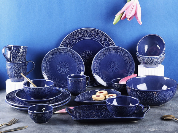 Blue Renee Studio Pottery Dinner Set  for 2 (Exclusive) - 7 pieces