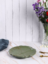Green Studio Pottery Flower Platter