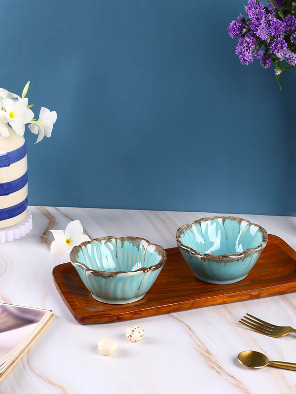Meraki Studio Pottery Flower Snack Bowl - Set of 2