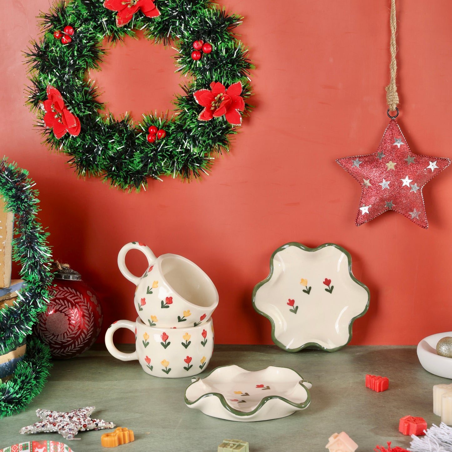 Tulip Blooming Garden Cup and Saucer - Pack of one