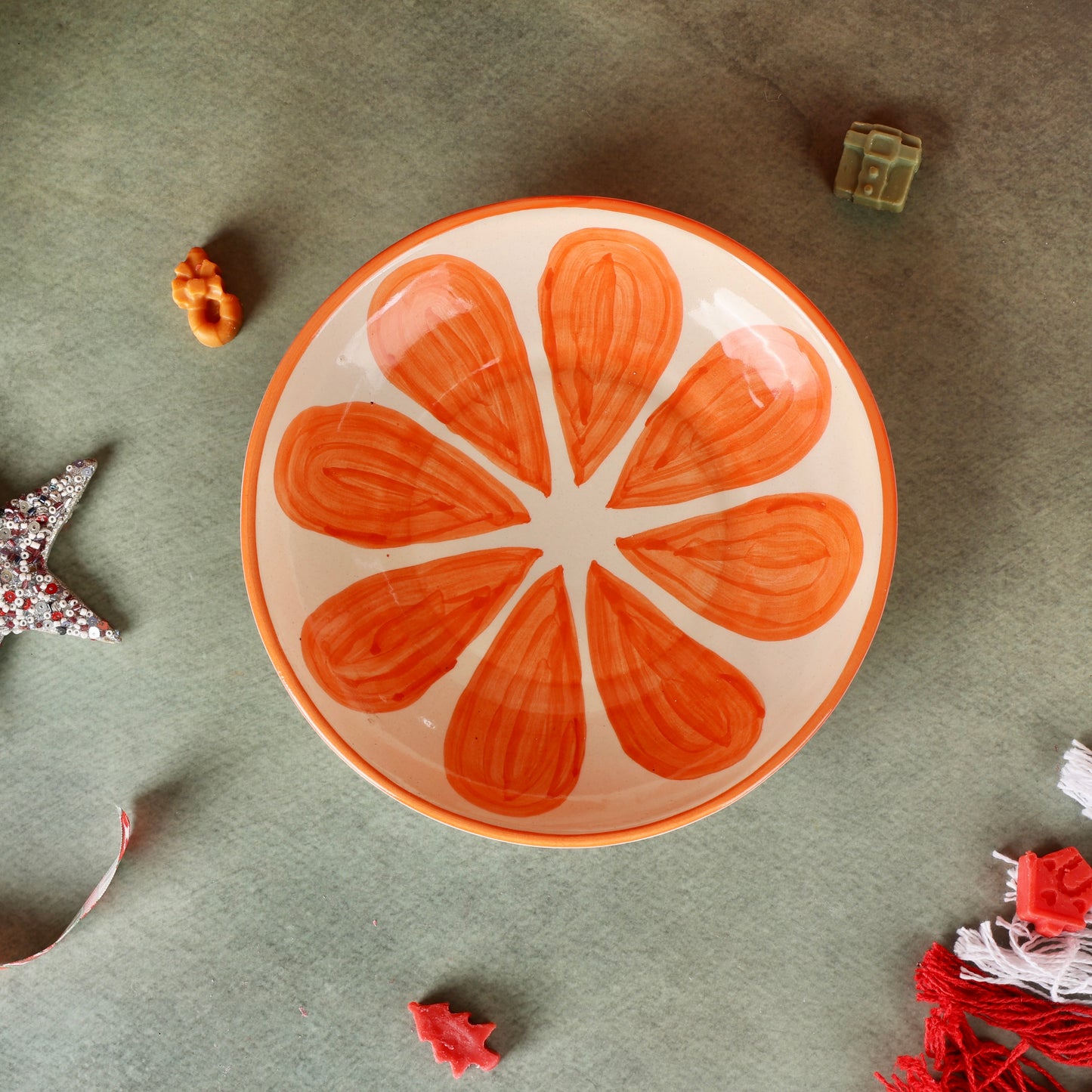 Orange Shallow All Purpose Bowl - Pack of one
