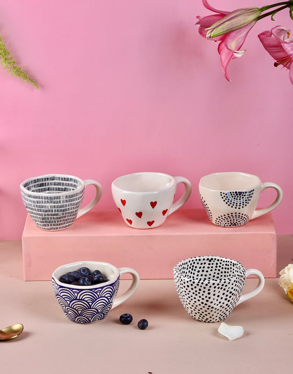 Set of 5 Handmade Mugs