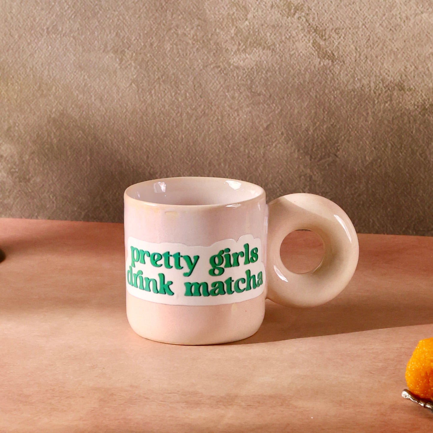Pink Contemporary Mug - Pretty Girls Drink Matcha with UV DTF sticker