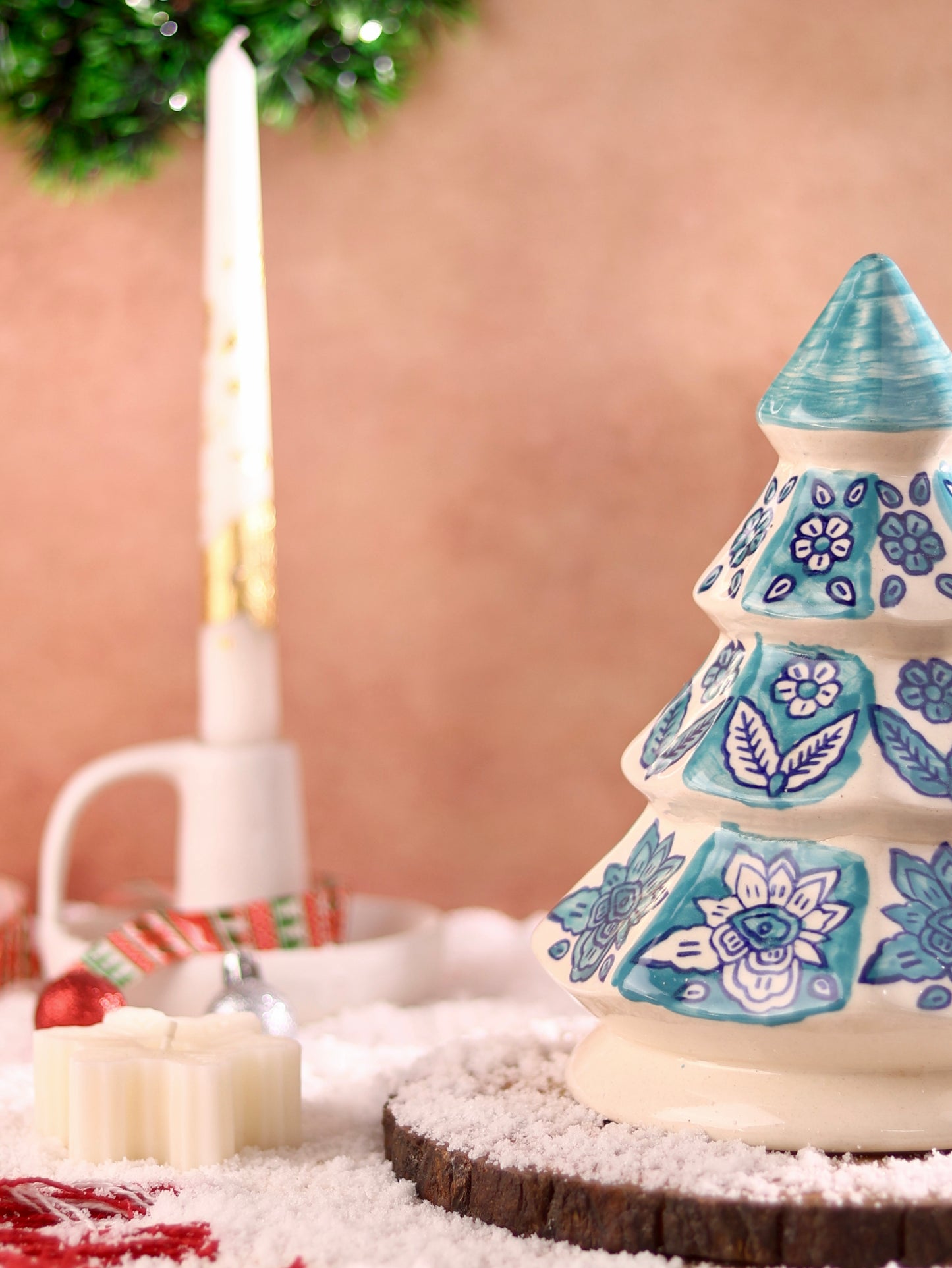 Snowflake Blossom Ceramic Christmas Tree