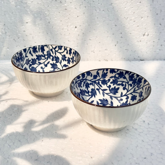 Indigo Whispers Soup or Snack Bowl - Pack of 2