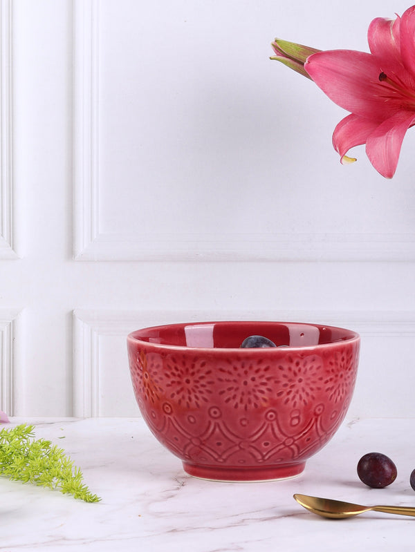 Baarish Blue & Red Serving Bowls