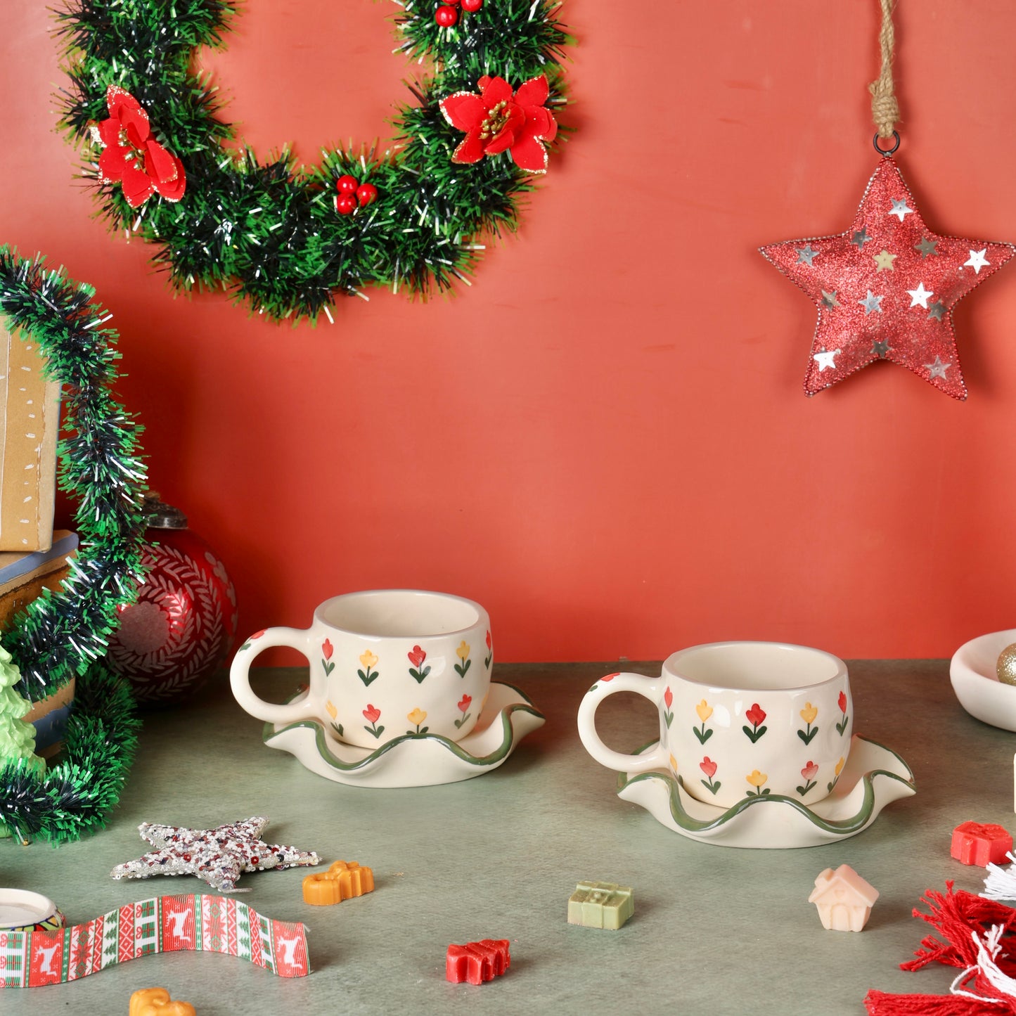 Tulip Blooming Garden Cup and Saucer - Pack of one