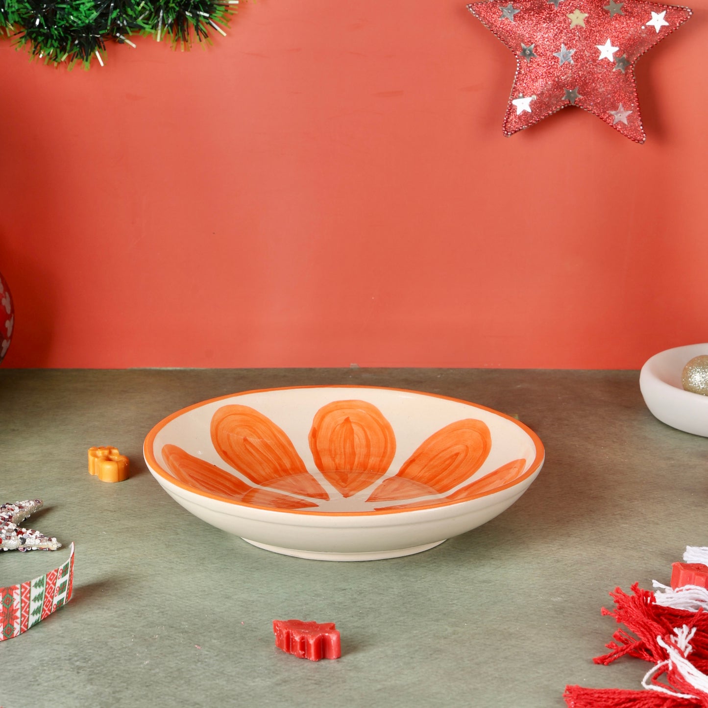 Orange Shallow All Purpose Bowl - Pack of one