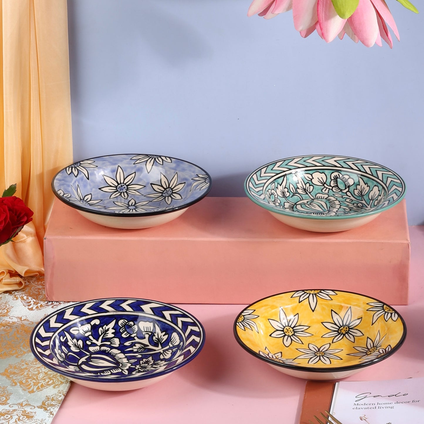 Indrani Handpainted Pasta Plates