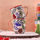 Bloom & Brew Handpainted Mugs - Set of 2