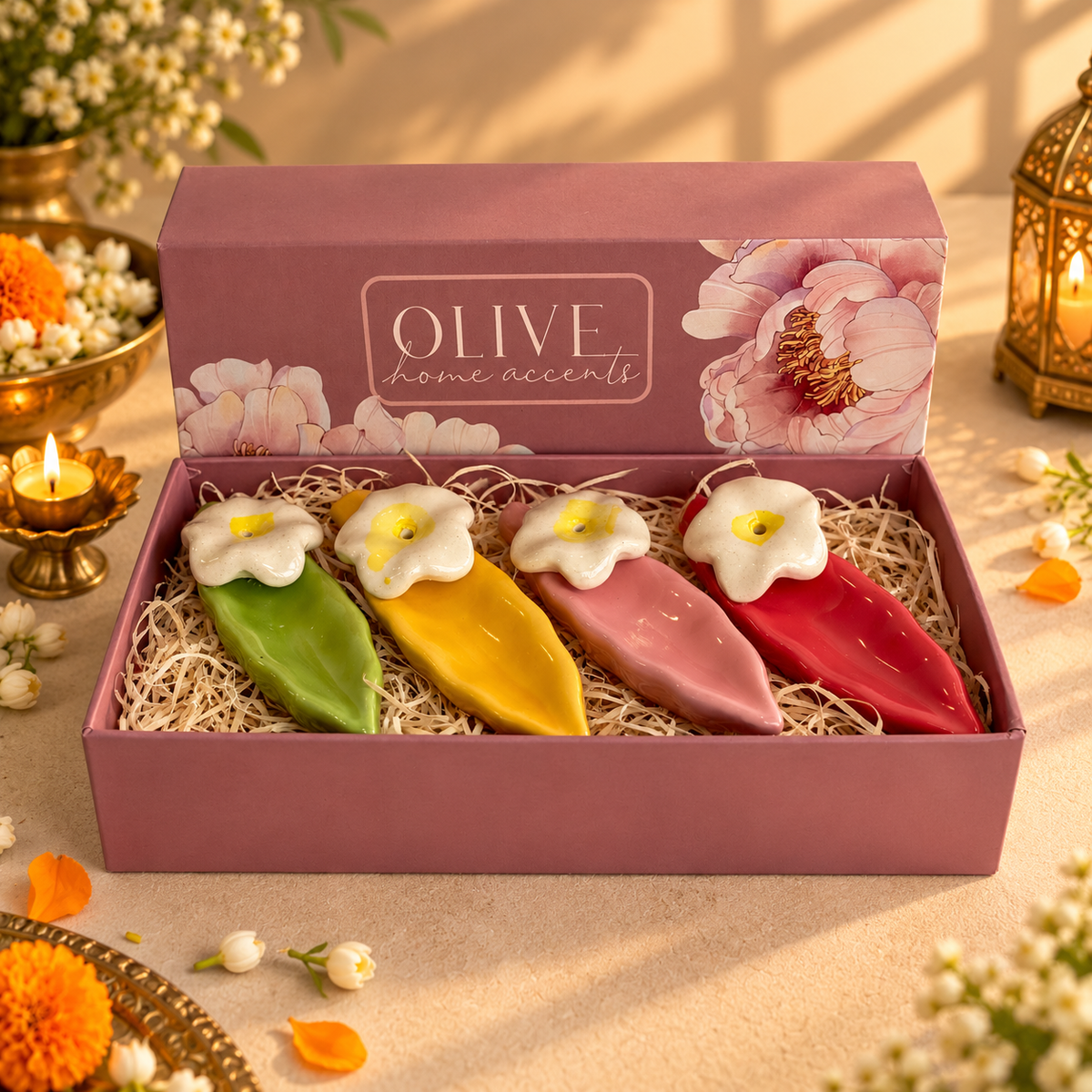 Jasmine Incense stick holder festive gift hamper