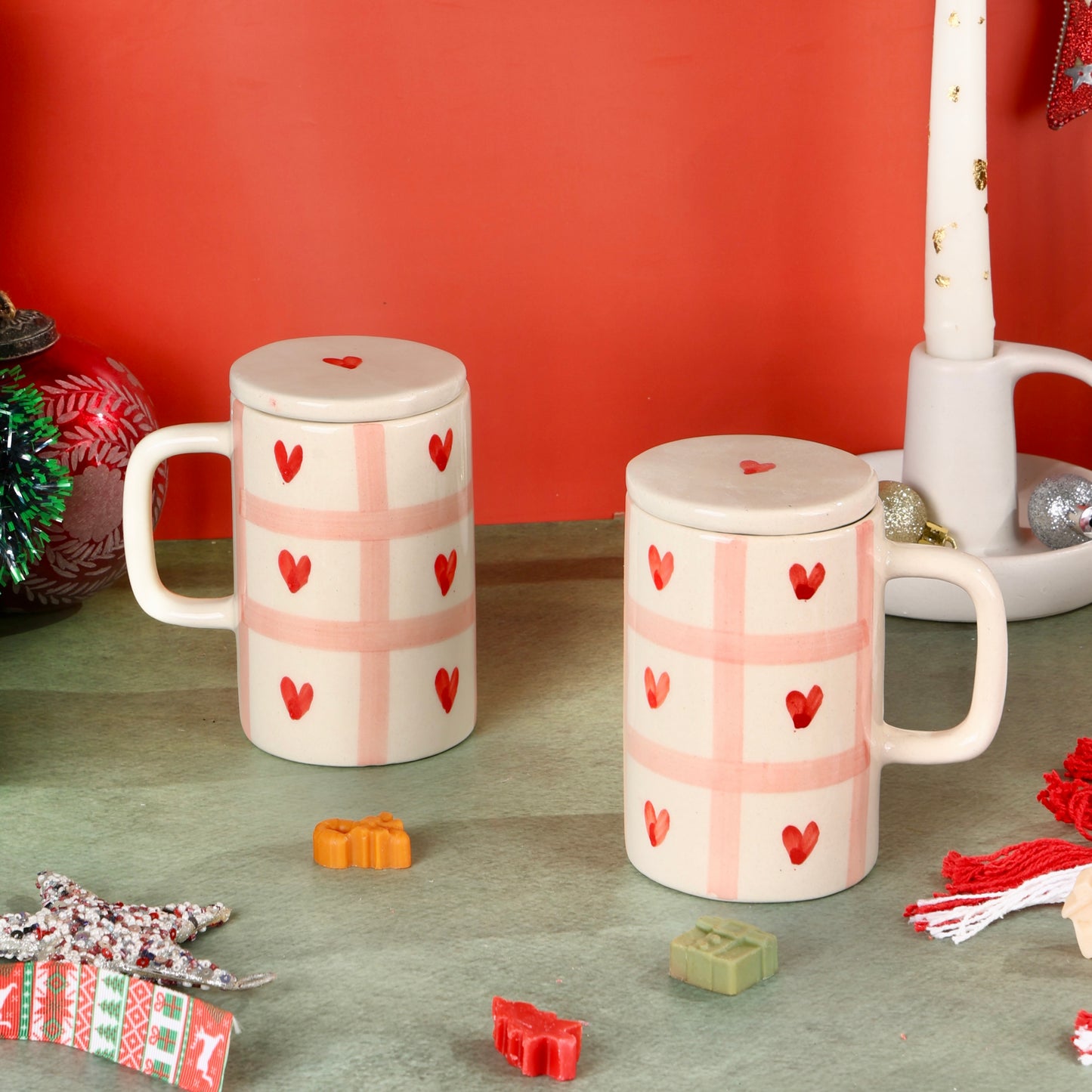 Beating Heart Mug with Lid - Pack of two