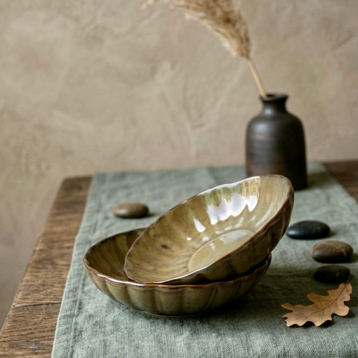 Varsha Scalloped Shallow Bowls