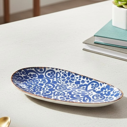 Blue Phool Bagh Small Almond Plate